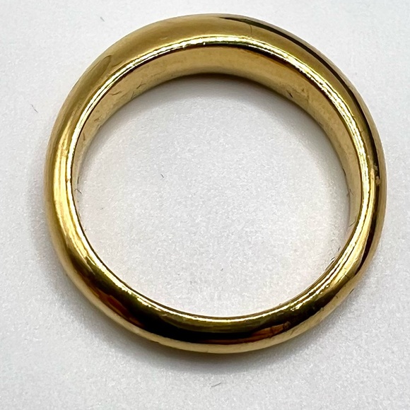 J. Crew Sculptural Gold Plated Dome Ring Size 7 - Picture 2 of 5